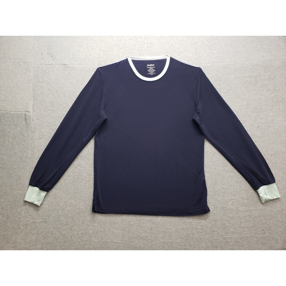 Jambys Men T Shirt S Navy Blue Long Sleeve Jamtee Crew Neck Casual‎ Regular Fit